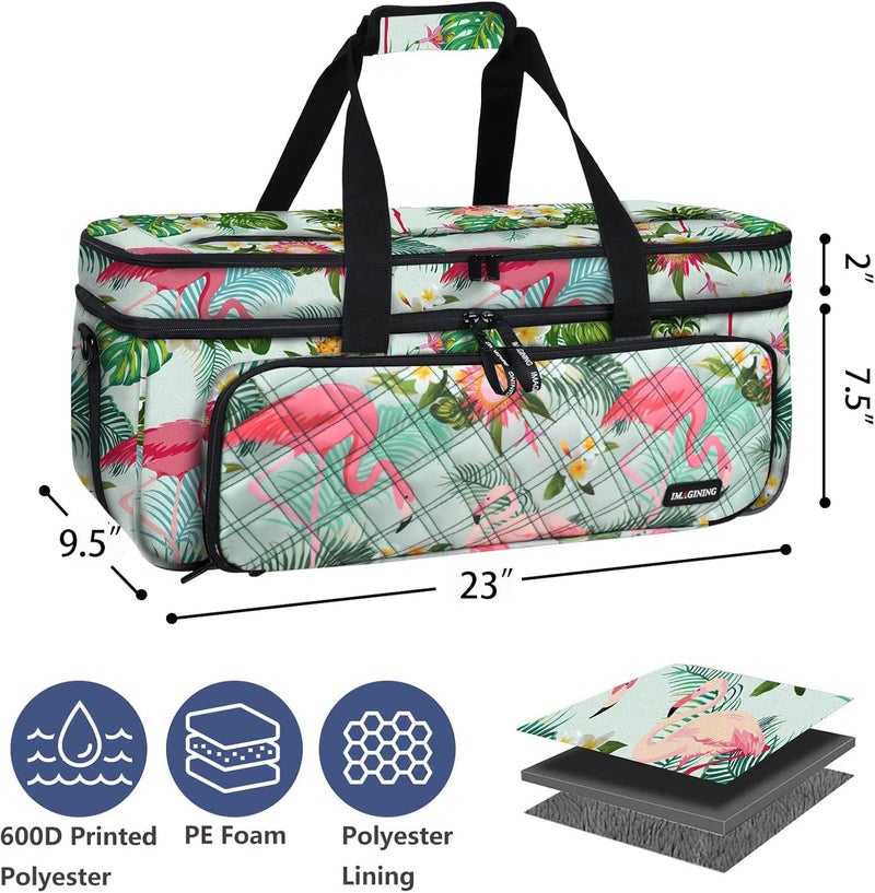 IMAGINING Carrying Case for Cricut Maker 3, Maker 4, Double-Layer Machine Bag with Cover for Cricut Explore 4, Explore 3, Explore Air 2, Storage Organizer for Cricut Accessories and Tools - Image 4